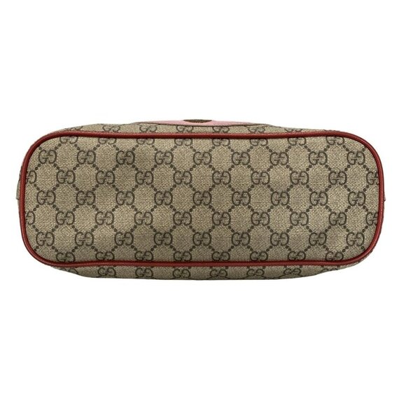 Auth GUCCI GG Supreme 473887 Beige Red Pink PVC Leather - Tote Bag - Picture 5 of 16